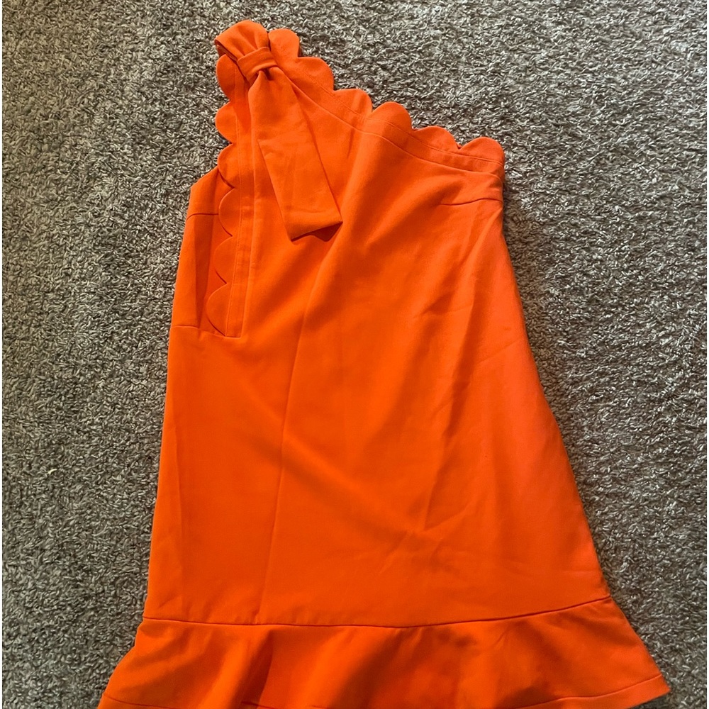 Adorable bright orange cocktail dress.